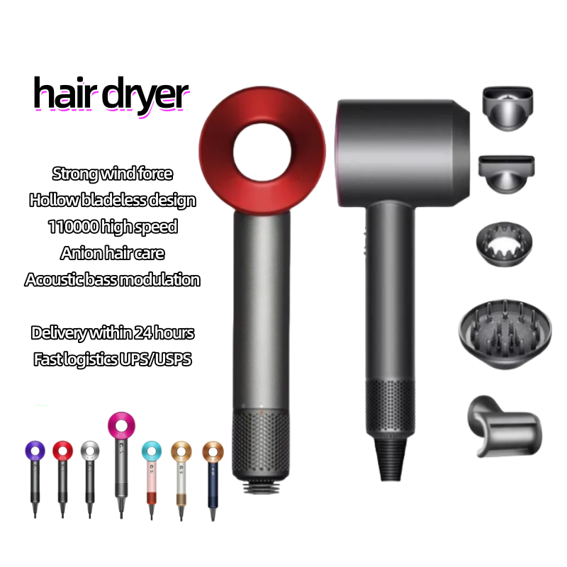 5-in-1 hair dryer with negative ion constant temperature noise reduction powerful quick drying salon professional styling design multifunctional hai
