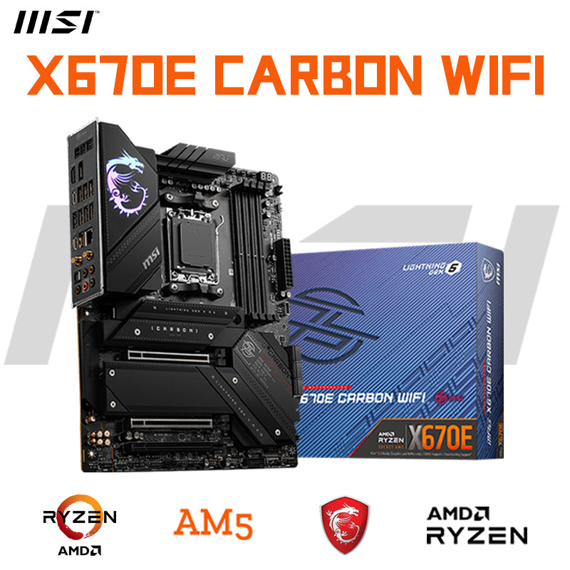 MSI MPG X670E CARBON WIFI AMD X670 DDR5 Socket AM5 WiFi6 ATX Computer Hardware &amp Software Motherboard