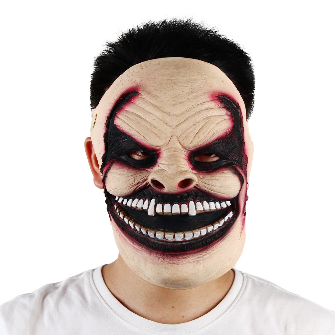 Costume Accessories Horror Mask Grinning Scary Latex Mascaras Halloween Escape Room Party Thug Cosplay Terror Props Adjustable Elastic Band