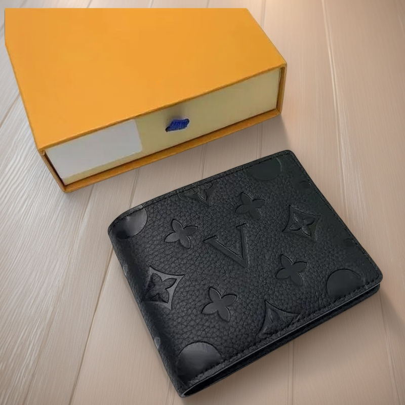 Top quality Men women wallets Genuine leather Designer flower card holder women fashion plaid style purse men Clutch wallets Man Bags with dust bag