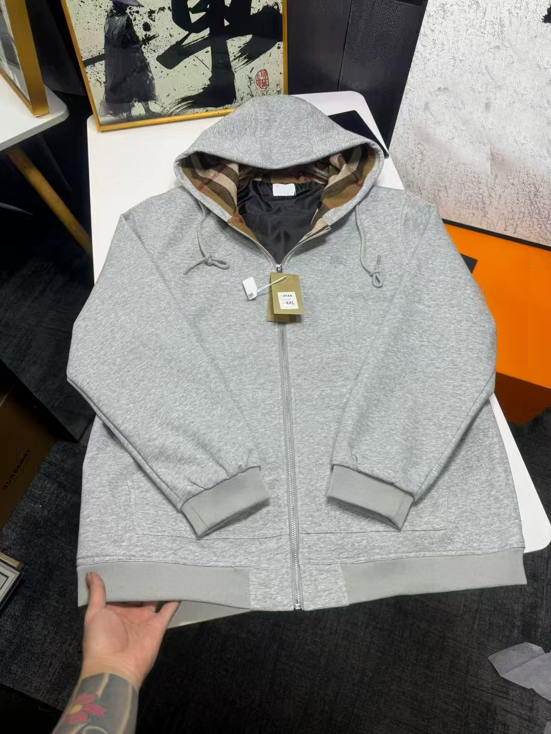 Men&#039;s Womens Fashion Hoodies Retro Patchwork Plaid Gray Hoodie Sweatshirts Autumn Zipper Cardigan Tops Versatile Loose Casual Outerwear