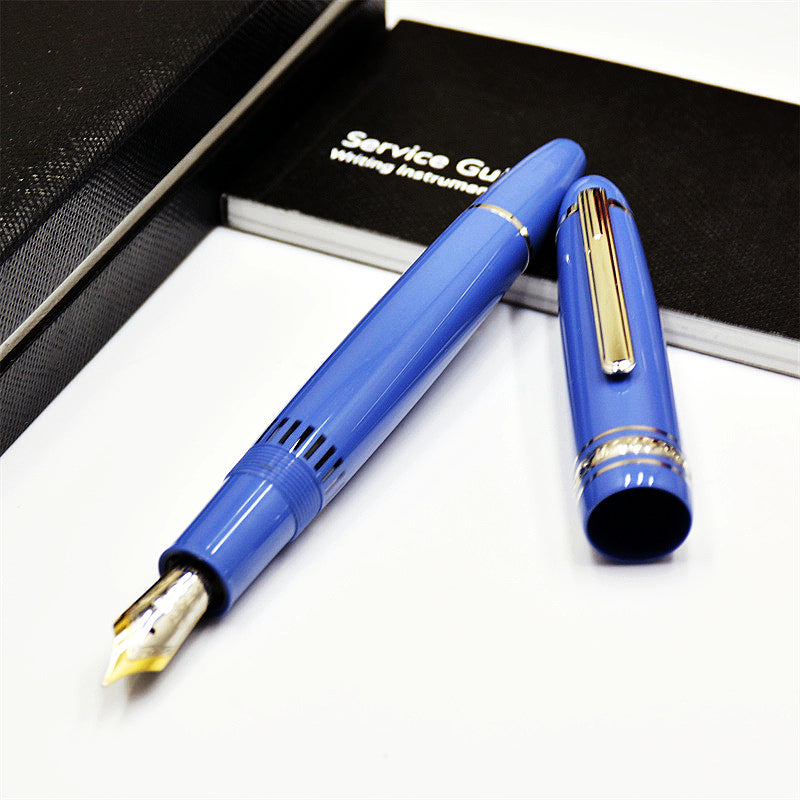 MOM MB 149 Fountain Rollerball Pens Big Holder Glacier Blue Piston Visual Ink Window Luxry Writing Gift Office Stationery With Serial Number