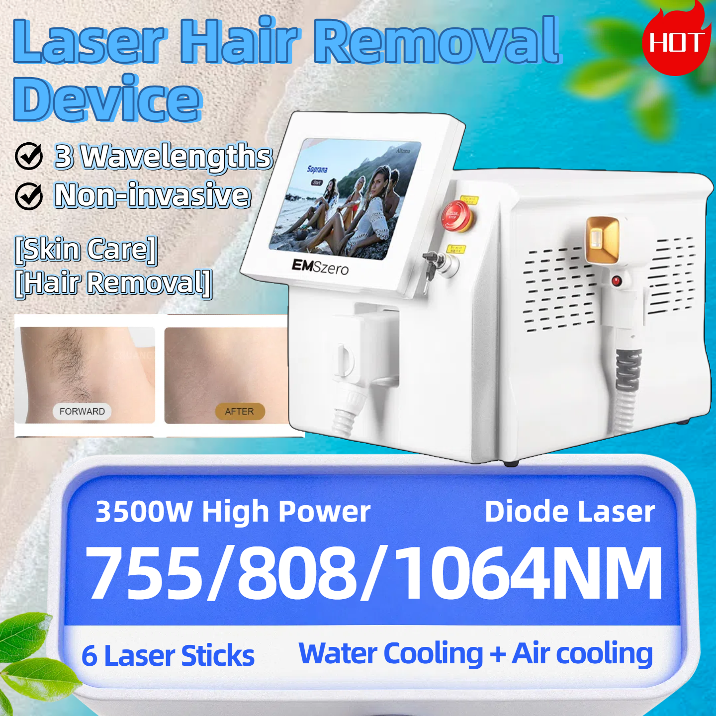 New Portable Ice Platinum 808nm Diode Laser Hair Removal Machine 755 808 1064nm Painless permanent Hair Epilation 3 Wavelength Permanent Reduce Hair