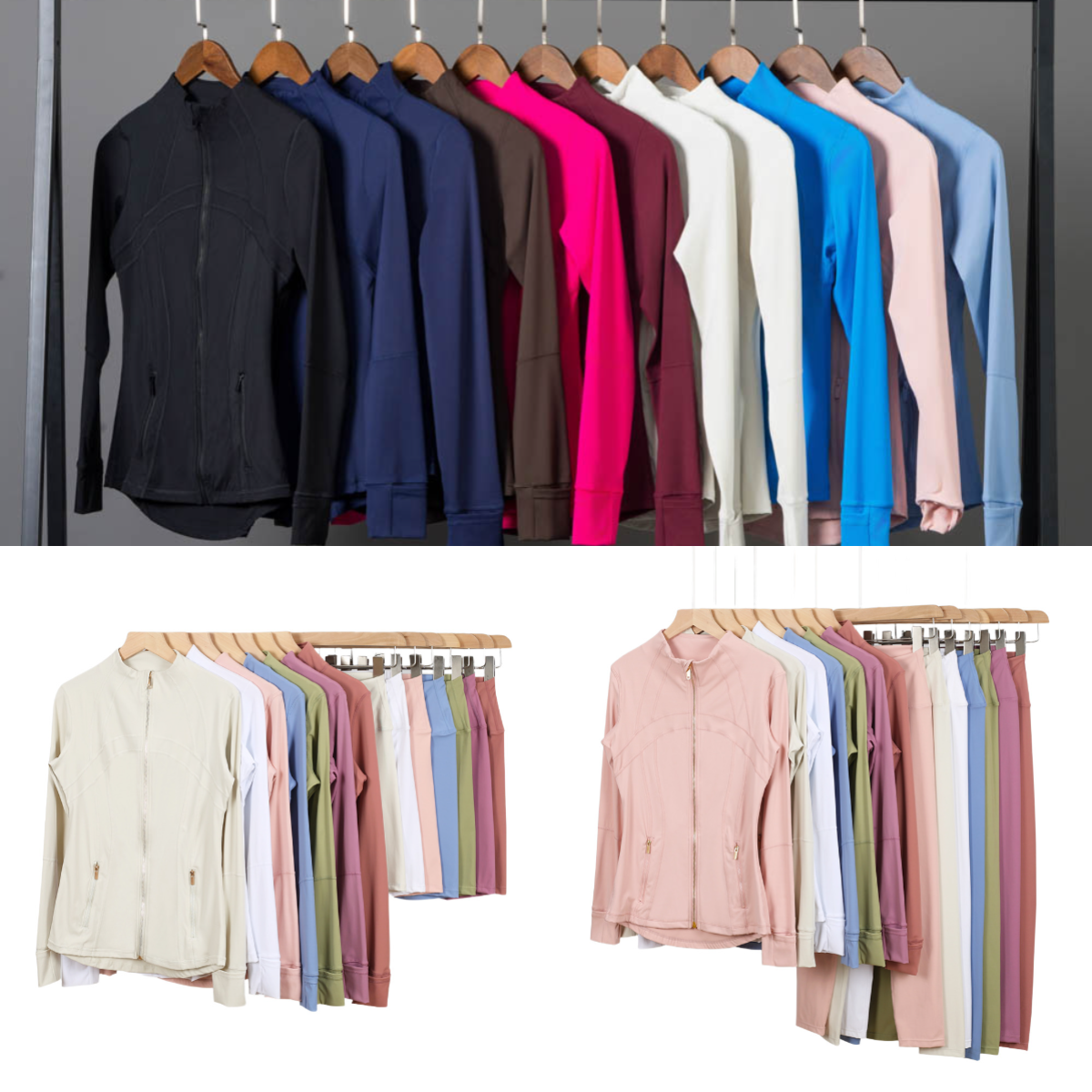 Free ship Yoga Jacket Women Define Workout Sport Coat Fitness Sports Quick Dry Activewear Solid Golden Zip Up Sweatshirt Sportwear jump girl close s