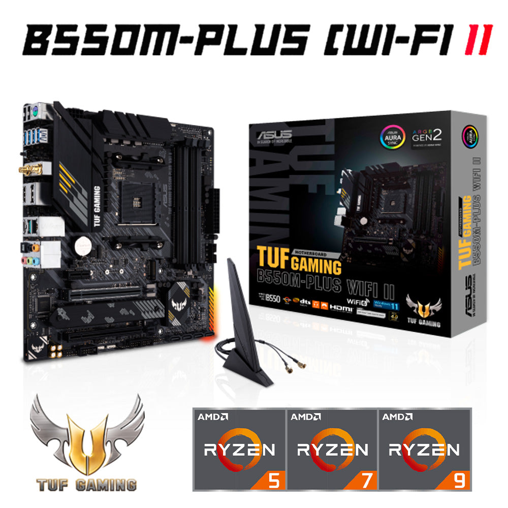 Socket AM4 Asus TUF GAMING B550M-PLUS (WI-FI) II Motherboard DDR4 128GB PCI-E 4.0 M.2 CrossFireX Overlocking AMD RYZEN B550 New