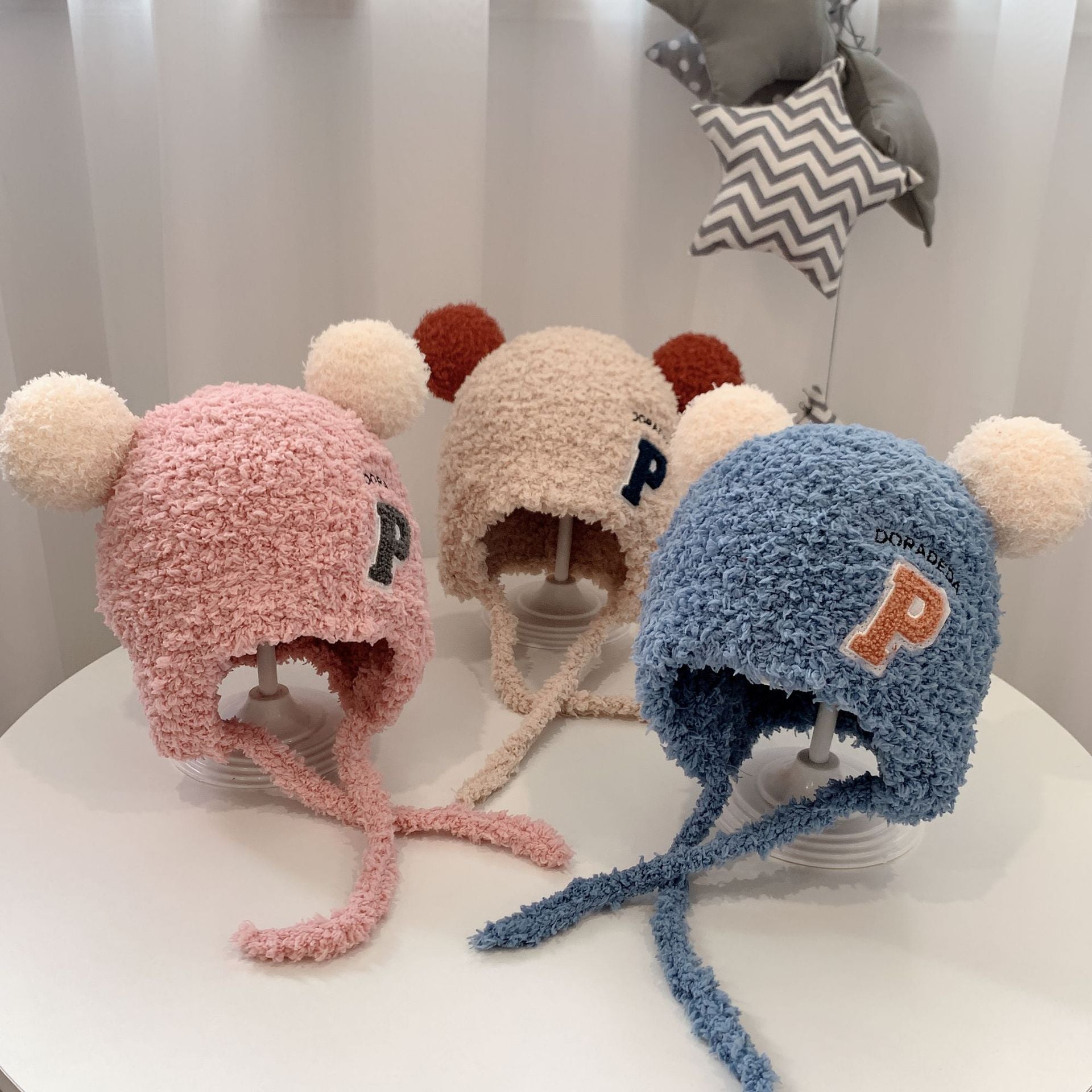 Baby Winter Hats for Girls Boys Fleece Caps Infants Toddlers Ear Protection Hats Cute Cartoon Hats Beanie Children Kids Hat