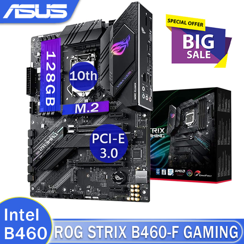 LGA 1200 Asus ROG STRIX B460-F GAMING Motherboard Support Intel 10th-Gen DDR4 128GB M.2 Desktop Intel B460 Placa-Me 1200 ATX