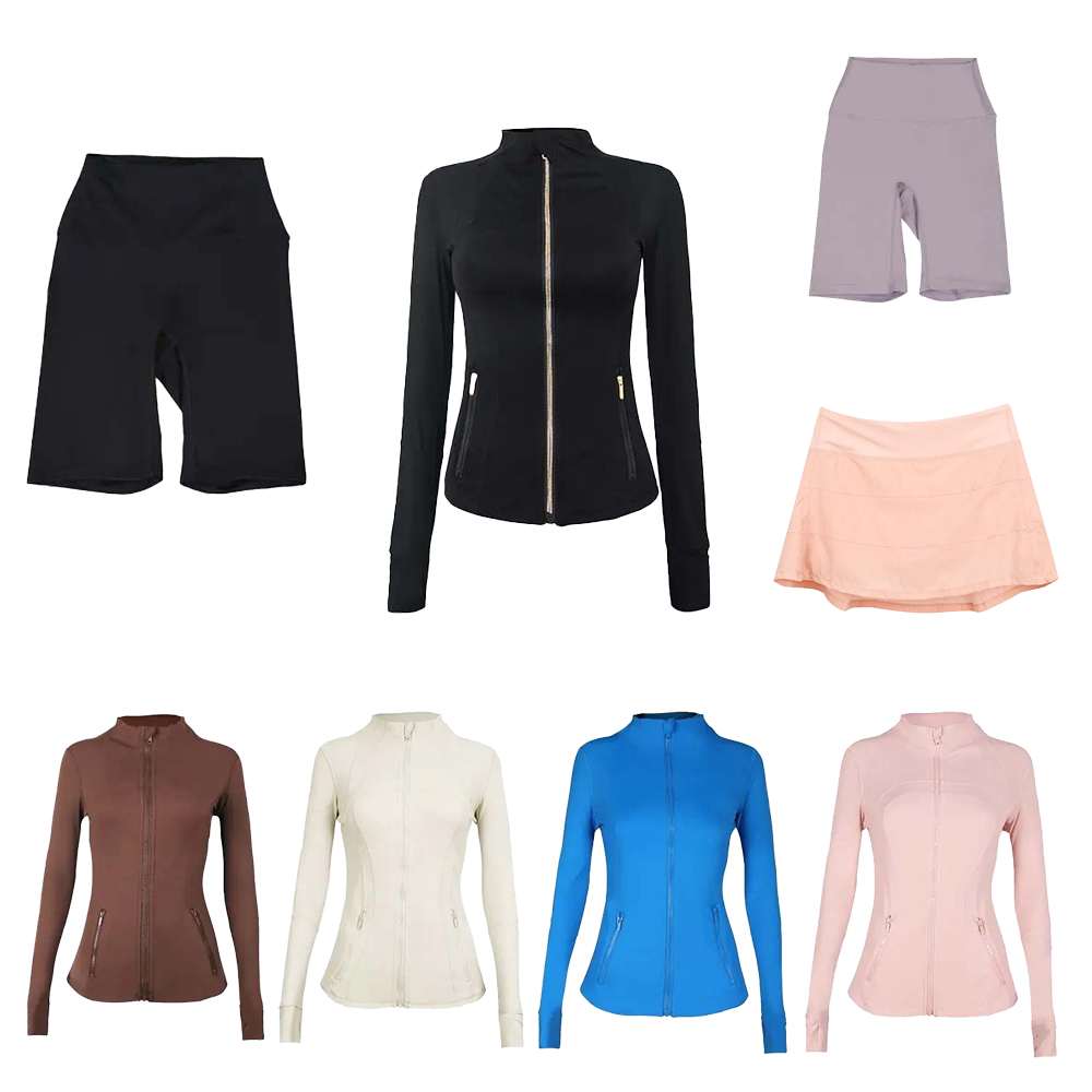 2025 10A Gym sets Jackets and shorts Yoga Jackets Workout Elastic Waist leggings Fitness quick dry fitness Activewear Sweatshirt Zip sets jackets 62