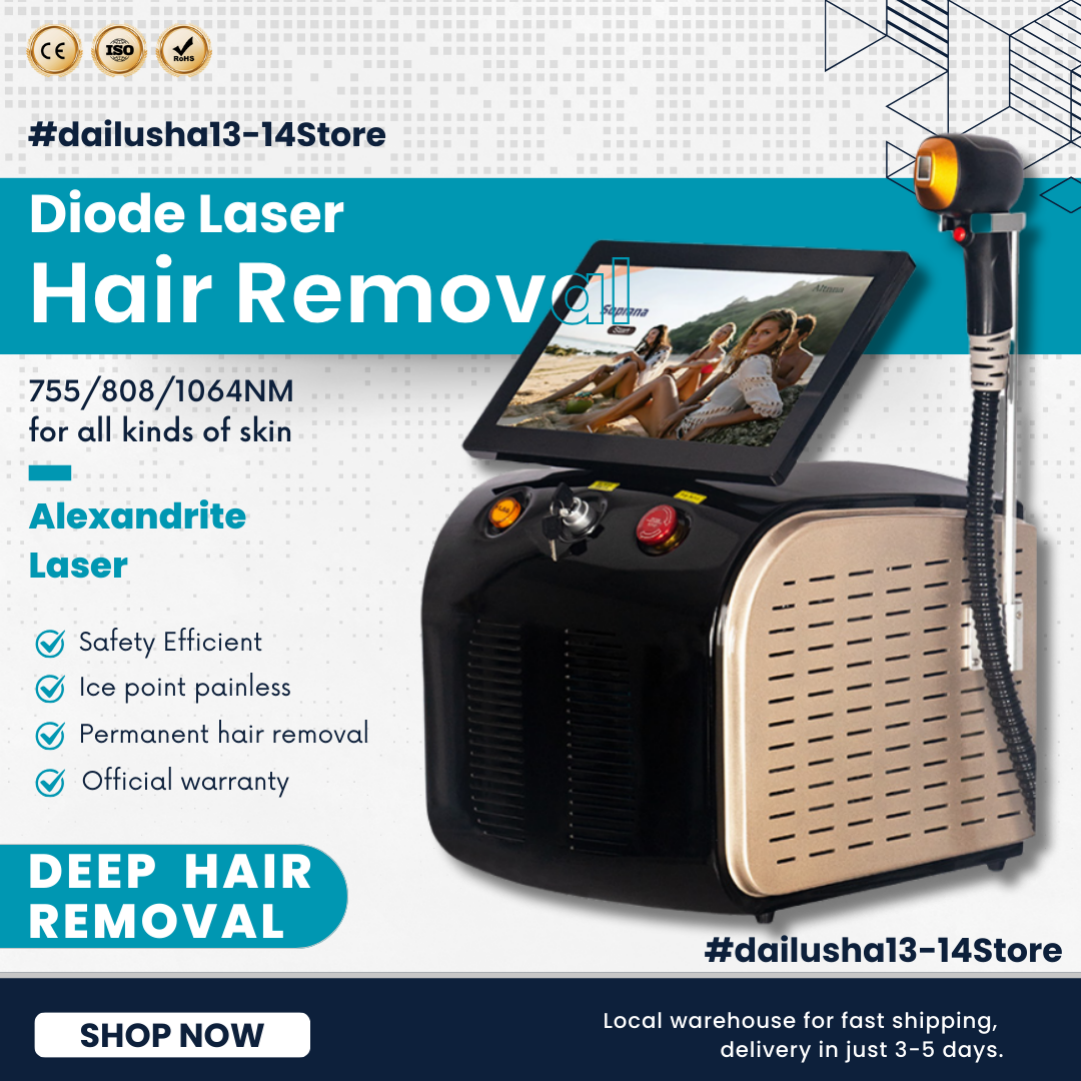 Triple Wavelength Diode Laser Hair Removal Machine 808nm 755nm 1064nm Ice Titanium Permanent Epilator