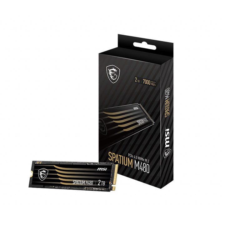 MSI SPATIUM M480 PCIe 4.0 NVMe M.2 2TB SSD 7000MB-S Speed 1400TBW PCIe Gen4x4 NVMe 1.4 Notebook M.2 SSD 2TB SSD For Desktop New