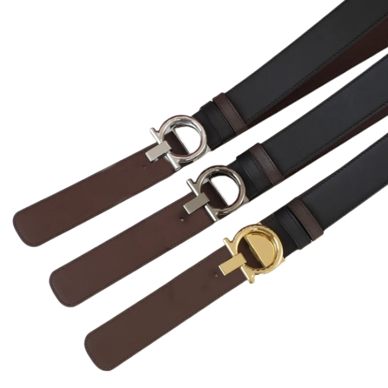 Elegant Womens Leather Belt Featuring Smoother Design and Chic Letter Accents - Versatile Style Statement Piece