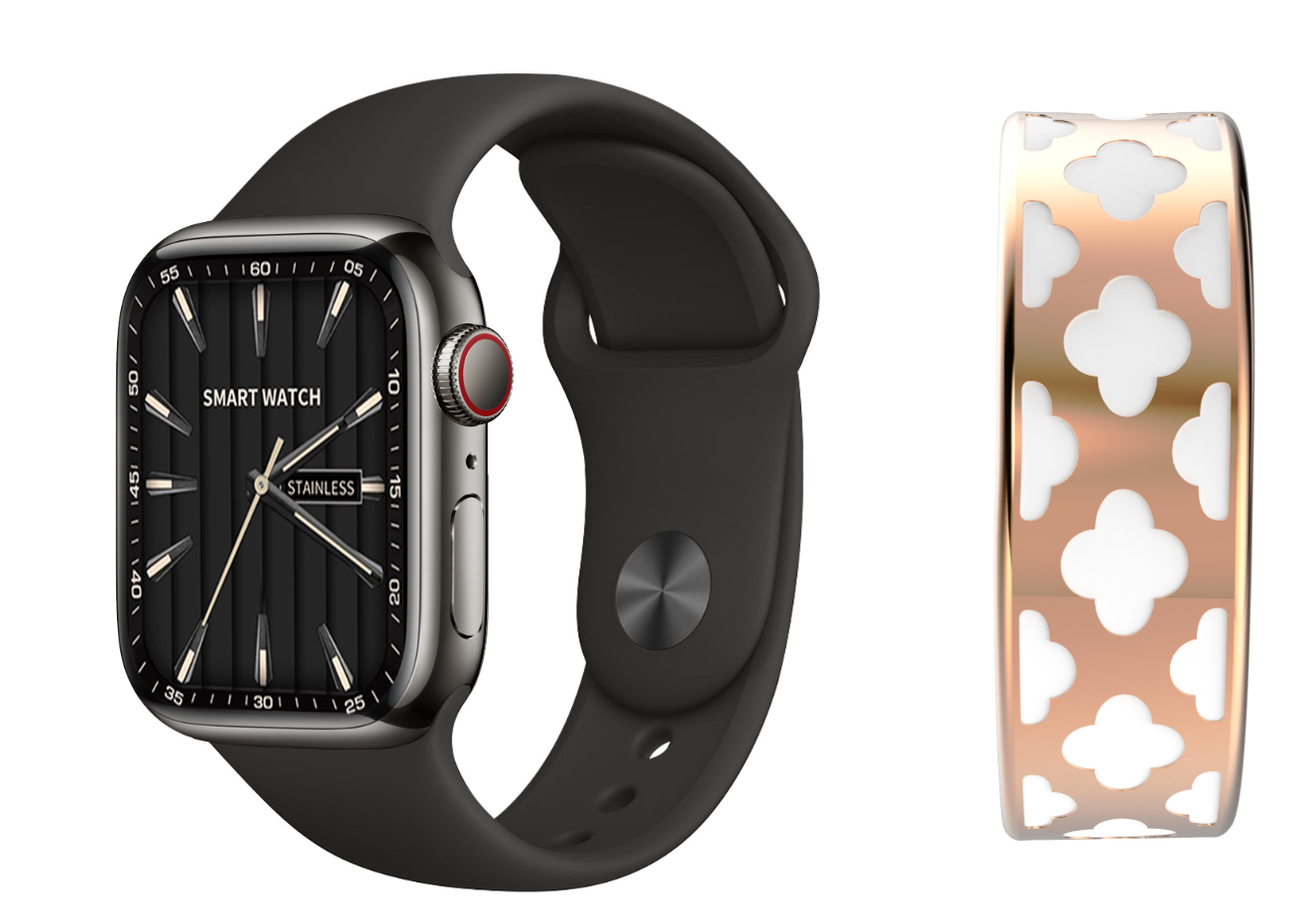 Smart ring and watch 2 parts together Fitness Tracker Call Function & 1.83&quot; HD Touchscreen,100 Sport Modes, Heart Rate-Sleep Monitor, IP68 Wate