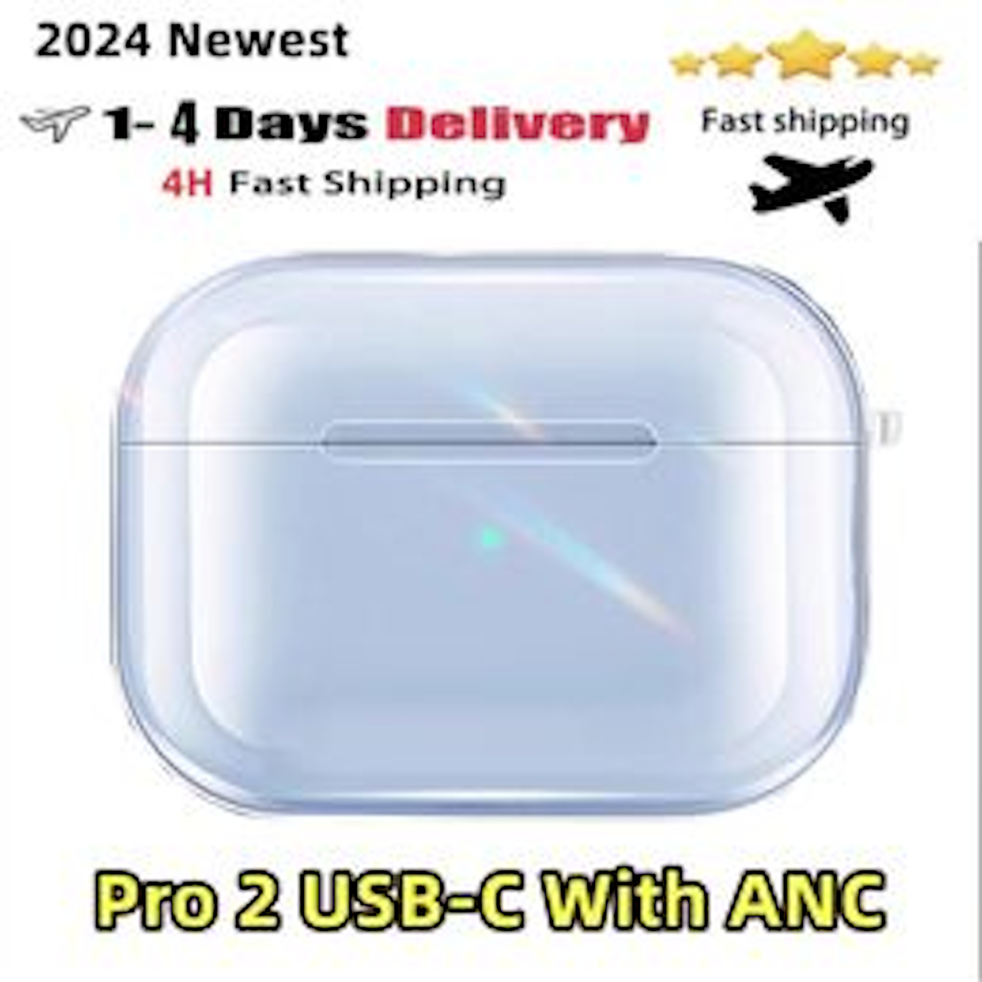 USA Stock For USB-C Pro 2 Pods 4 3rd 2nd wireless Earphones Bluetooth Headphone Accessories Solid Silicone Cute Protective Cover