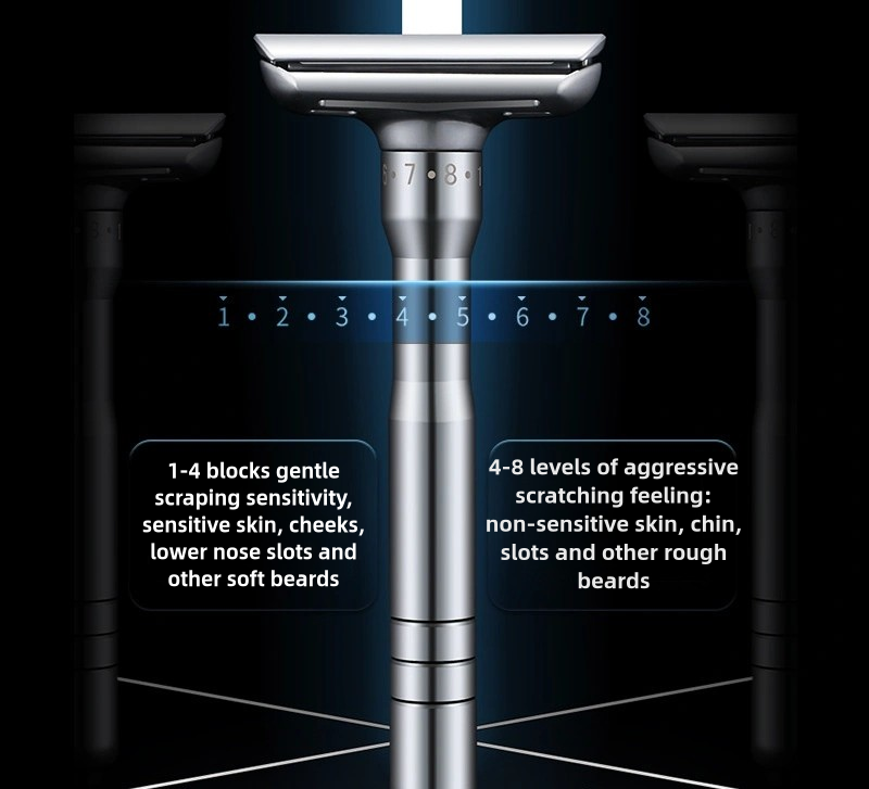 Manual razor men&#039;s upgraded version with adjustable sharpness old-fashioned shaving double-sided knife holder