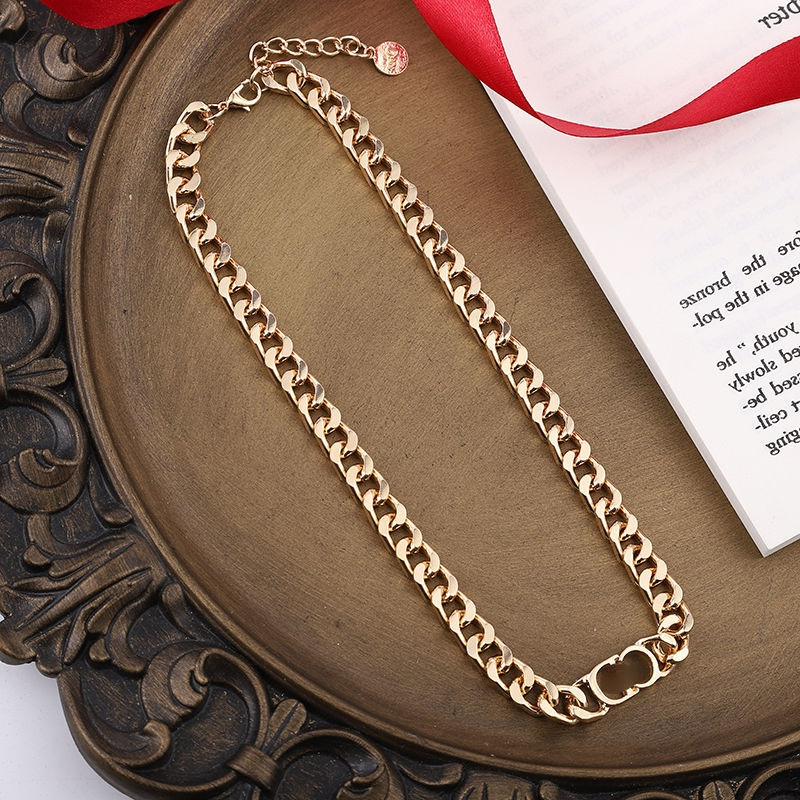 Designer Meaningful gifts Stainless Steel Letter Gold Cuban Link Chain Choker Bracelet for Mens and Women Lovers Gift