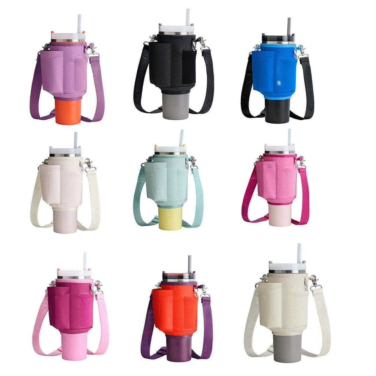 Ice King 40 oz Insulated Cup Sleeve Car cup set Stainless steel beer mug shoulder strap mug set Diving cover Thermos cup set