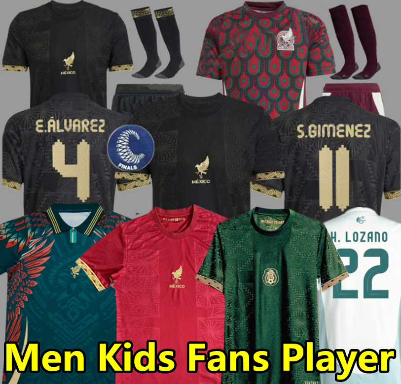 Mexico 2024 Copa America RAUL CHICHARITO Soccer Jerseys 2025 LOZANO 25 26 H.LOZANO Men Kids Football Shirts Uniforms GIMENEZ 2025 Gold Cup
