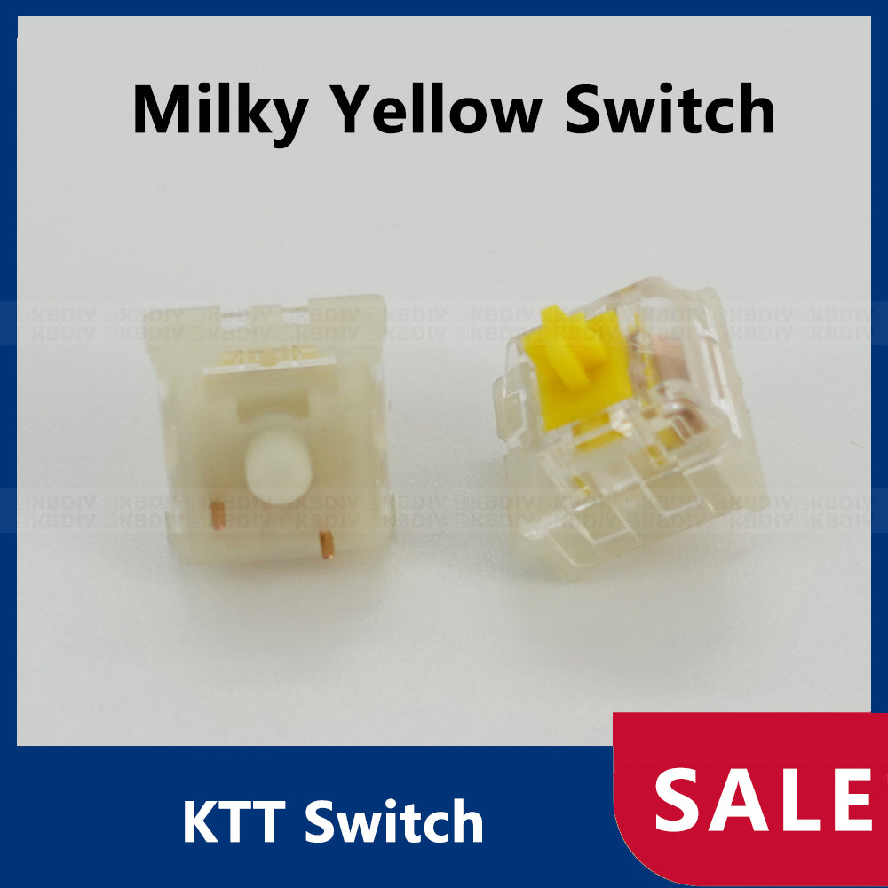 KTT Switch Milky Yellow Switches Linear 3pin Compatible Mechanical Keyboard Gaming RGB SMD Cherry DIY Custom with MX Switchs