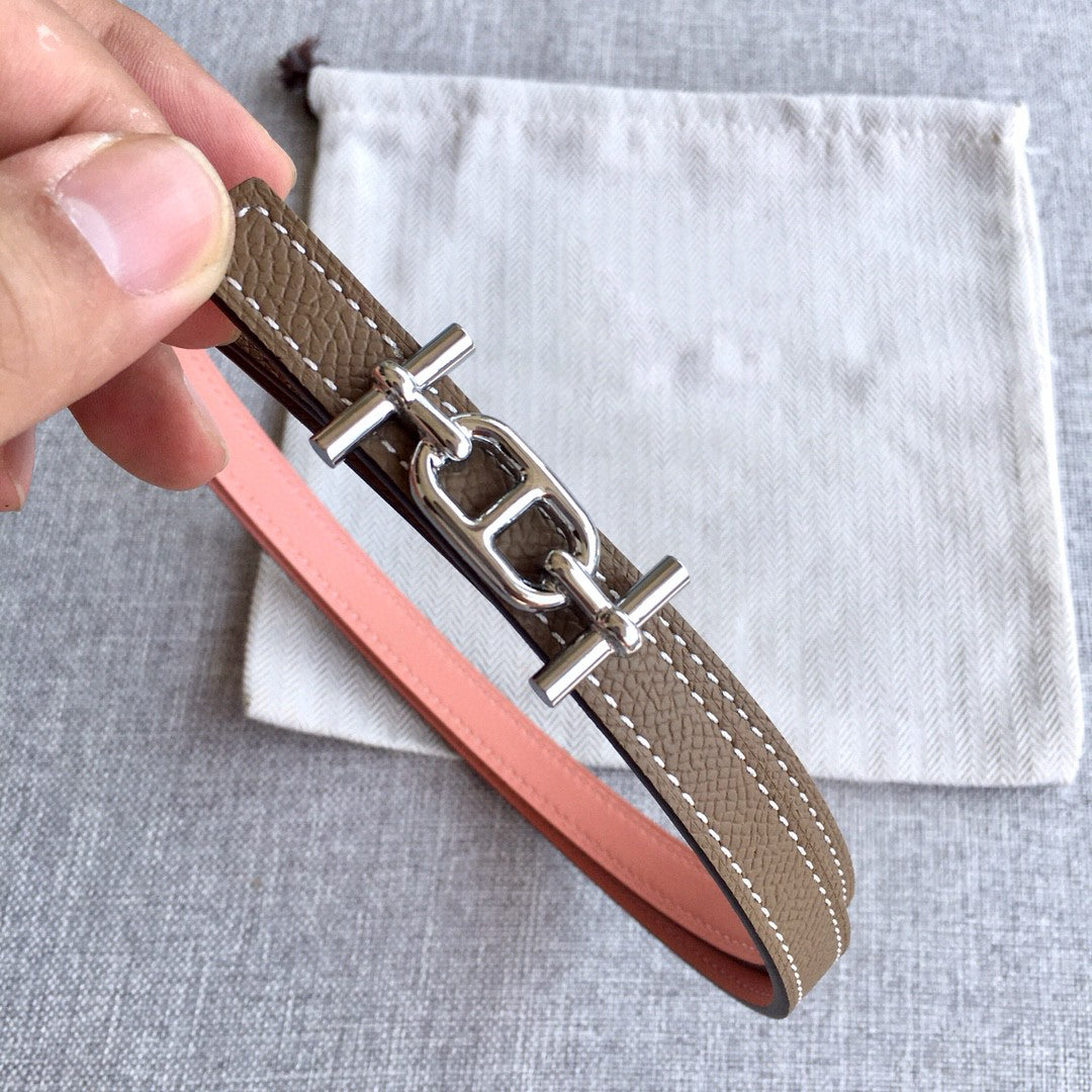 Designer Women Belt Reversible Leather Belt High Quality Thin Belt Width 1.3cm Belt Metal Smooth Buckle Belt Fashion Leather Belt Decorate Dress Jea