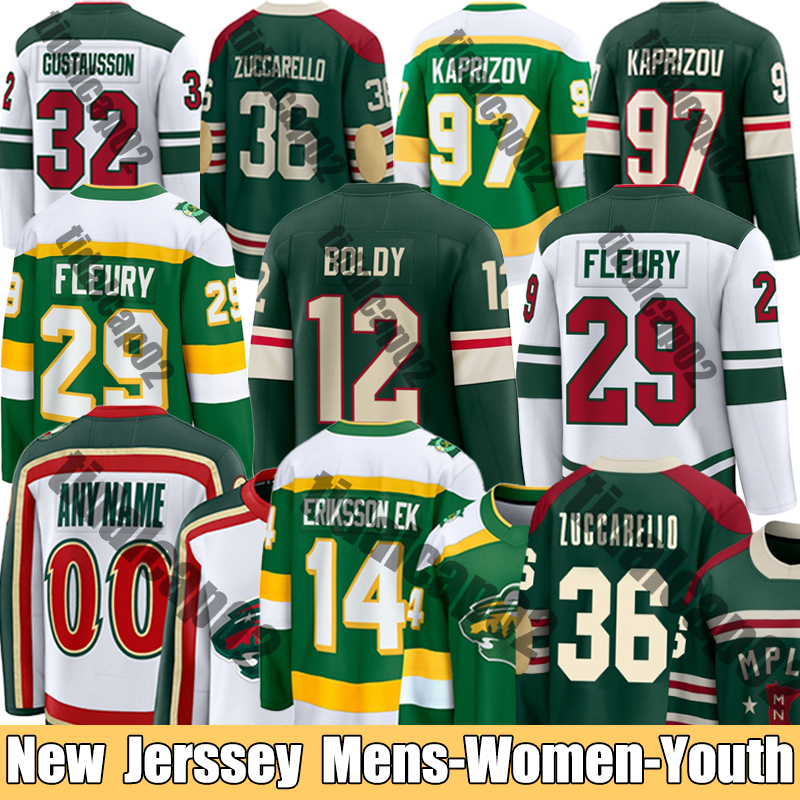 #36 Zuccarello MinnesotaesS Wild jersey #97 #23 Rossi Kaprizov A Kirill Faber Boldy Faber A Brock Kaprizov #12 Matt Boldy #7 Fleury Mats Zuccarello