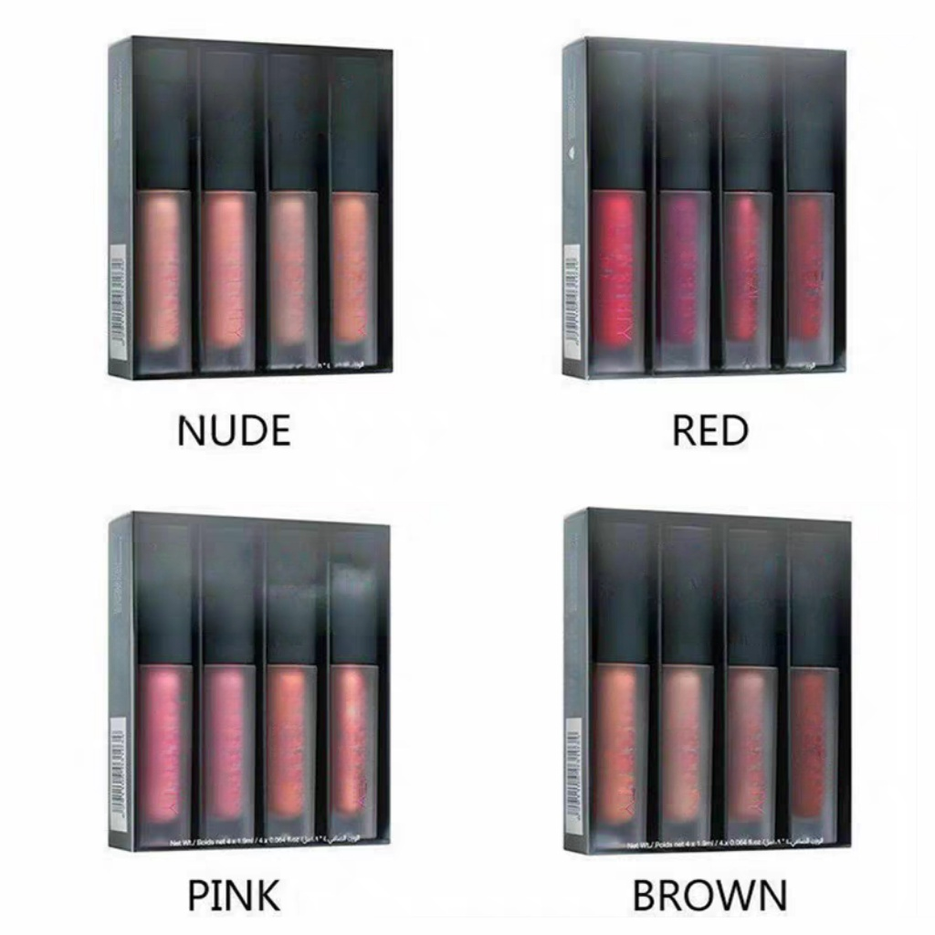 Makeup 4colors Lip Gloss Set matte Lipstick waterproof non stick cup moisturizing Lasting Lipstick
