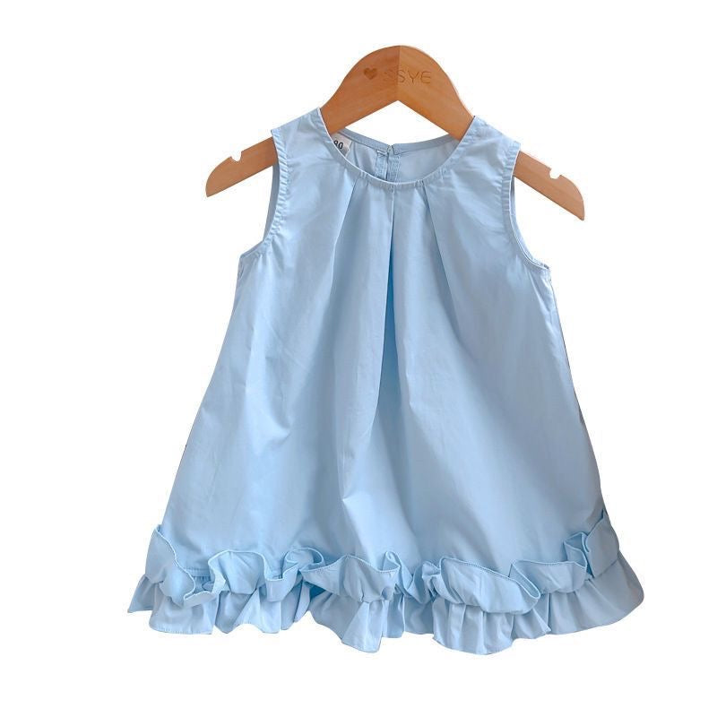 D102 Children&#039;s Girls Summer Dress Western Fungus 2025 New Baby Sweet High-end Lace Vest Princess Style