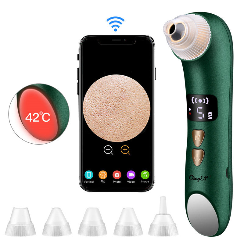 20X Microscope Blackhead Remover Vacuum Pore Cleaner Hot Compress Suction Black Spots Removal Electric Face Cleansing