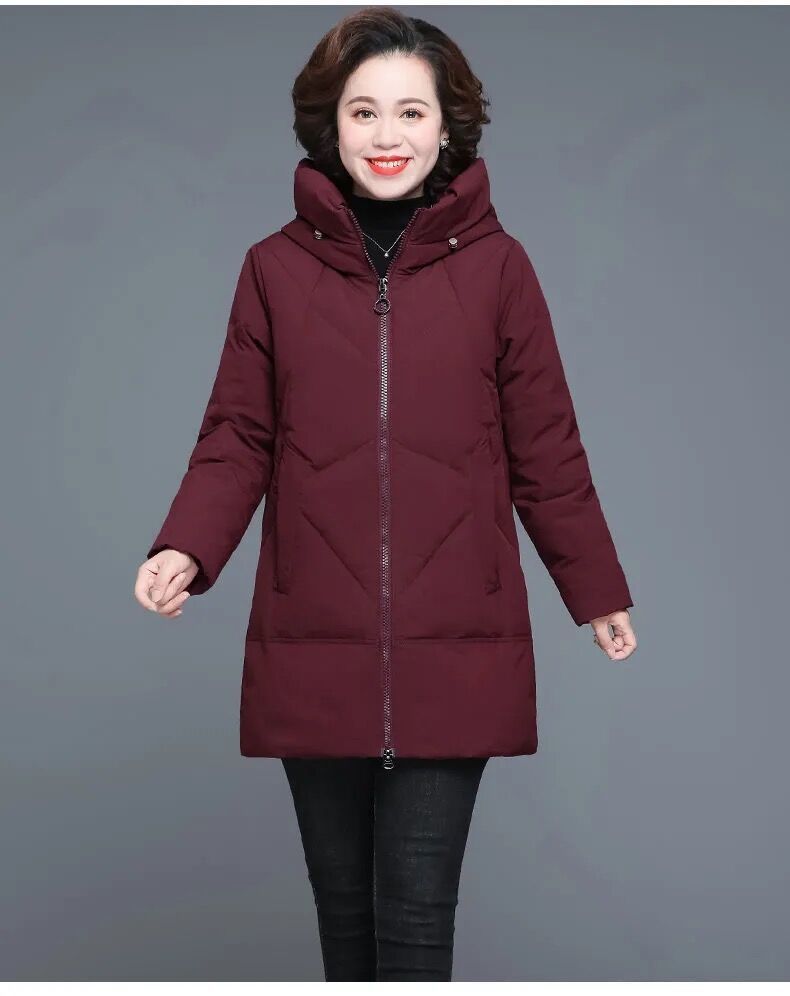 Plus size 5XL Winter Jackets Women&#039;s Parker Thicke Warm Down Hooded Outerwear Middle-aged Female Cotton Coat