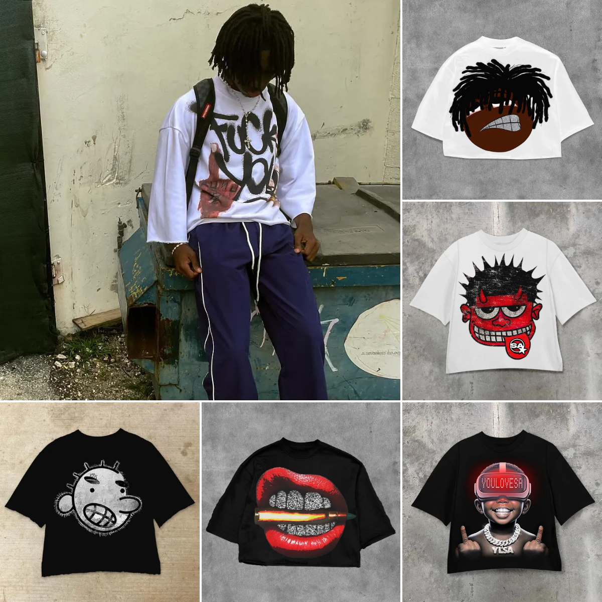 Blutosatire Boxy Men&#039;s T Shirts Y2k New Harajuku Hip Hop Cartoon 280g Avatar Pattern Printed Oversized T Shirt Mens and Womens Retro Street Cas