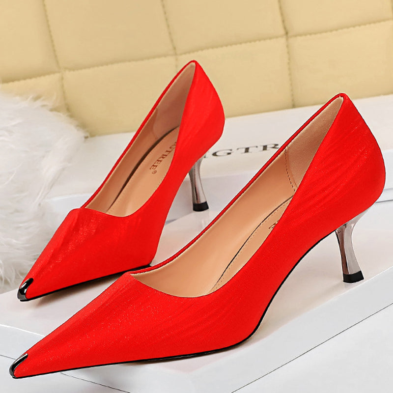 2021 Shoes Kitten Heels Cm Woman Pumps Occupation OL Office Shoes High Heels Silk Heeled Shoes Fashion Party Female1