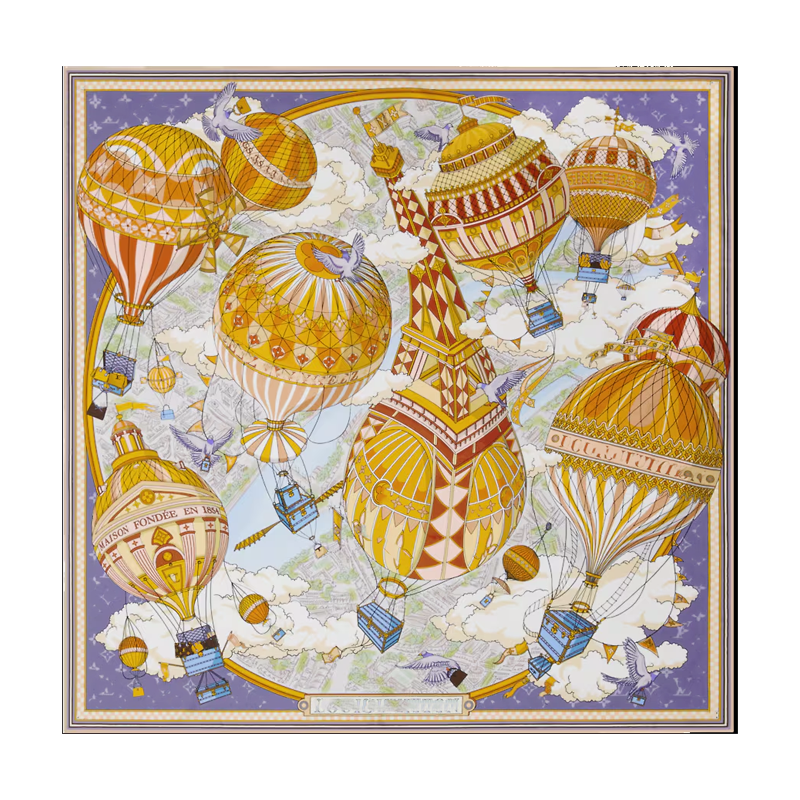 M96866 Designer Letters L Print Floral Silk Scarf Headband for Women Fashion V Hot air balloon Scarves Shoulder Tote Luggage Ribbon Head Wraps Squar