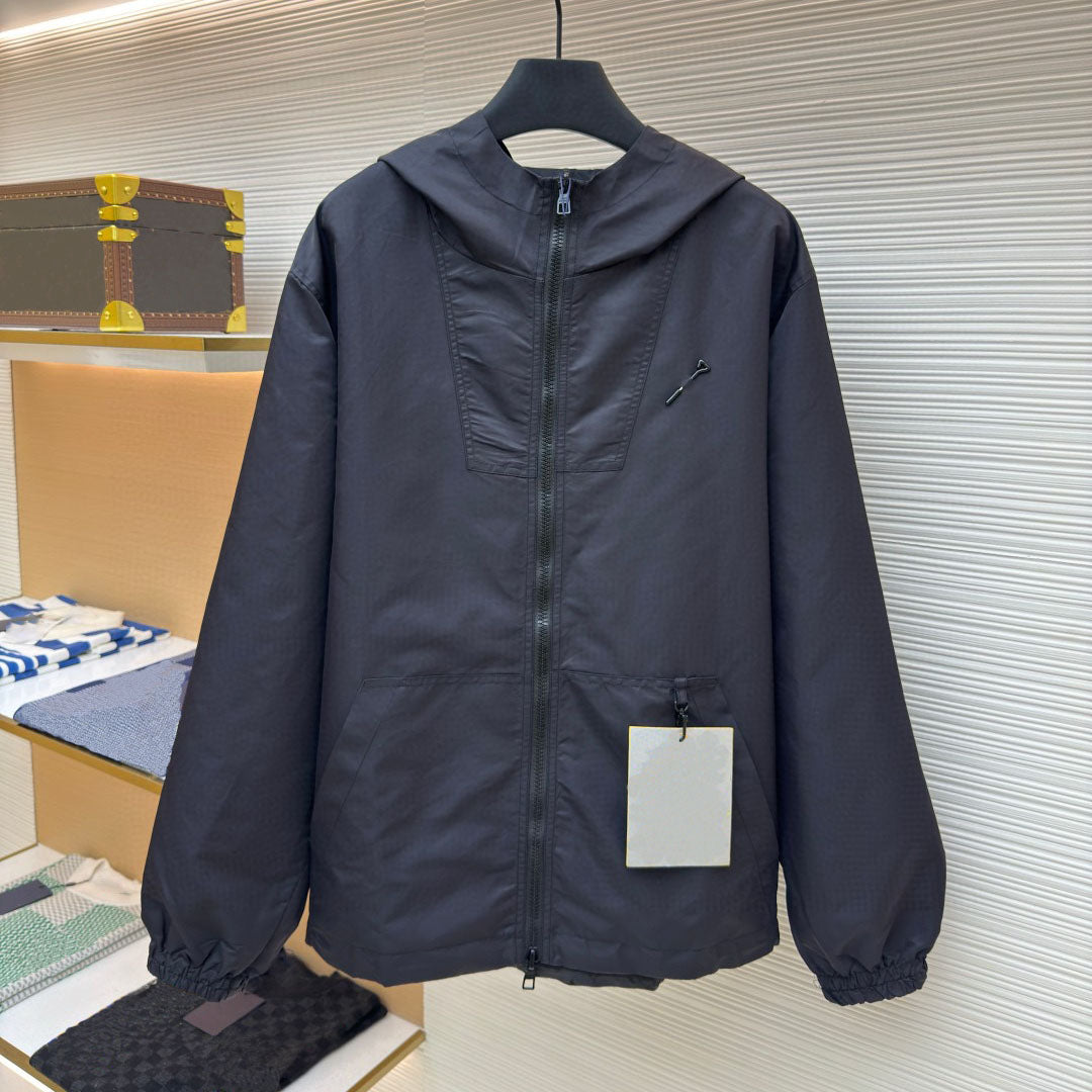 High quality designer men&#039;s outerwear men&#039;s jacket double-sided jacquard letter windproof pin jacket