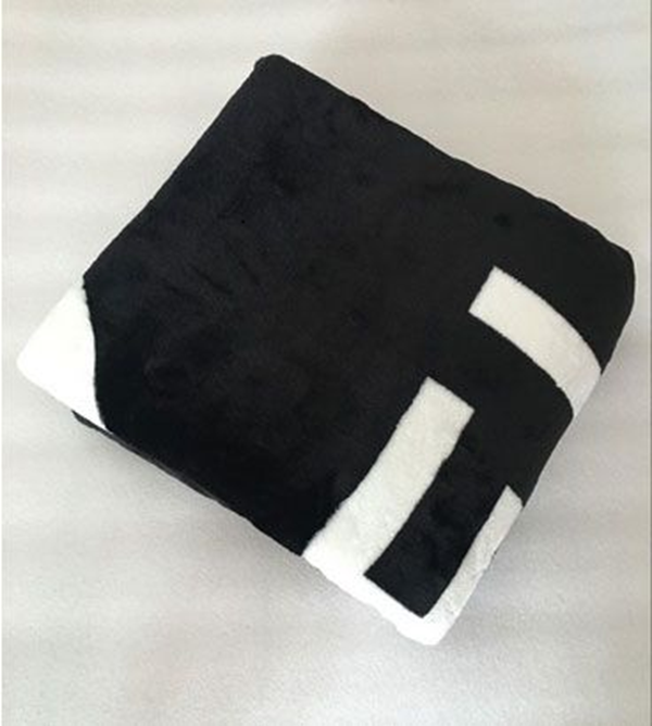HOT Brand black throw flannel fleece blanket 150x200cm C style L0g0 for Travel ,home ,office nap blanket