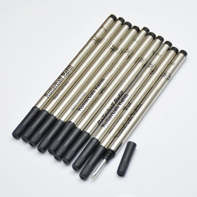High Quality (10 pieces-lot ) 0.7mm black - biue M 710 refill for Roller ball pen stationery write smooth pen accessories