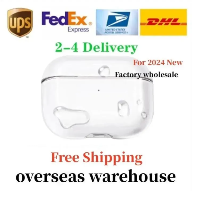 USA Stock for Apple AirPods 4 Headphones AirPods Pro 2 3rd Accessories Silicone Protective Air Pods2 Pro Cover Airpodspro Silicone Case TPU HEAD