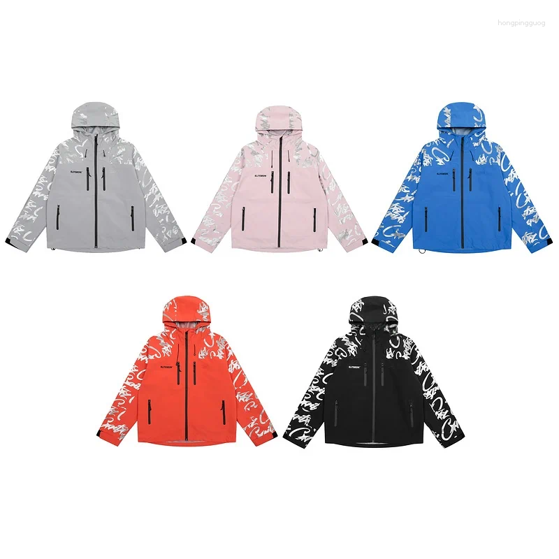 Men&#039;s Jackets Elitework Tee-Proof Hard Ell Jaet With Zipper And Printing Youthful Ular Outerwear For Men Windproof Breathable