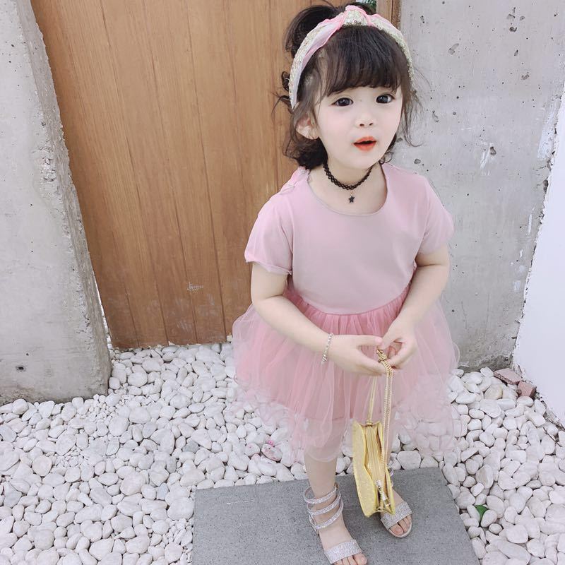 Cute baby girl clothes summer litter girls princess dresses for party patchwork children birthday tutu dress kids dance costume