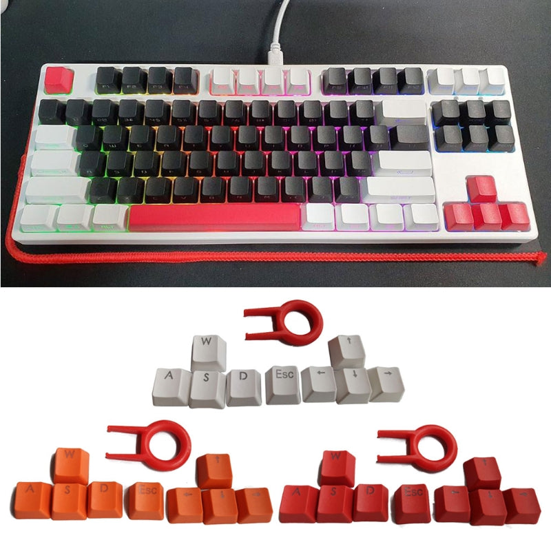 9 Keys PBT Backlit Keycaps WASD-ESC-Direction Cherry MX Keycaps With Key Cap Puller For MX Switches Backlit Mechanical Gaming