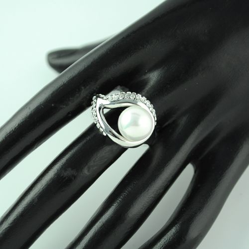 leaf and pearl rings,nice rings jewelry for women,rhinestone charm alloy jewellery.RN-494