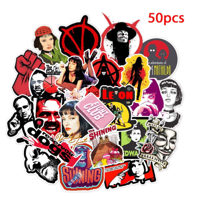 50 pcs Classic movie kills bill Graffiti Waterproof Skateboard Travel Suitcase Phone Laptop Luggage Stickers Cute Kids Girl