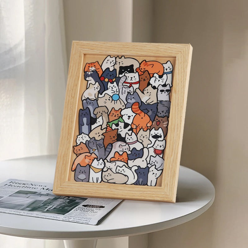 Wooden Shaped Jigsaw Puzzle for Adults Children&#039;s Educational Toys Cartoon Toys Cute Puppy Jigsaw Puzzle Decoration