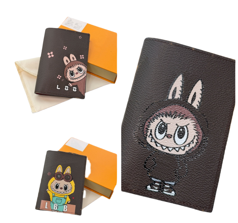 Passport holder labubu designer wallet men&#039;s high-quality passport cover fashionable classic credit card holder passport card package, cheque b