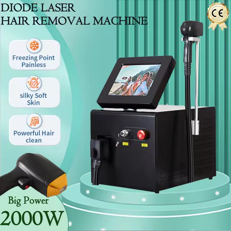 808NM Ice Platinum Triple Wavelength Diode Laser Hair Removal Machine New Design For Salon Permanent Painless Strong Pulsed Light For The Face And B