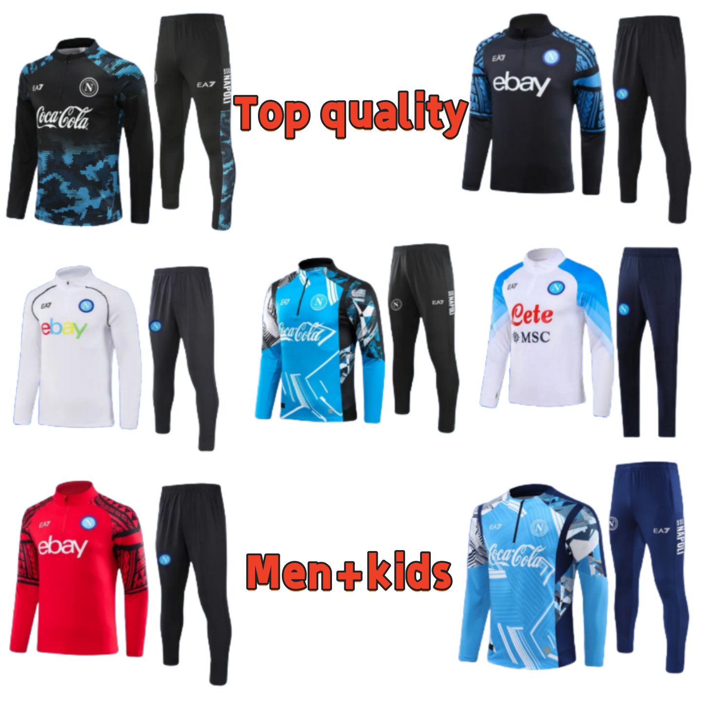 25 26 mens football tracksuit Napoli soccer Wear men Naples training survetement foot chandal tuta jogging jacket Sets