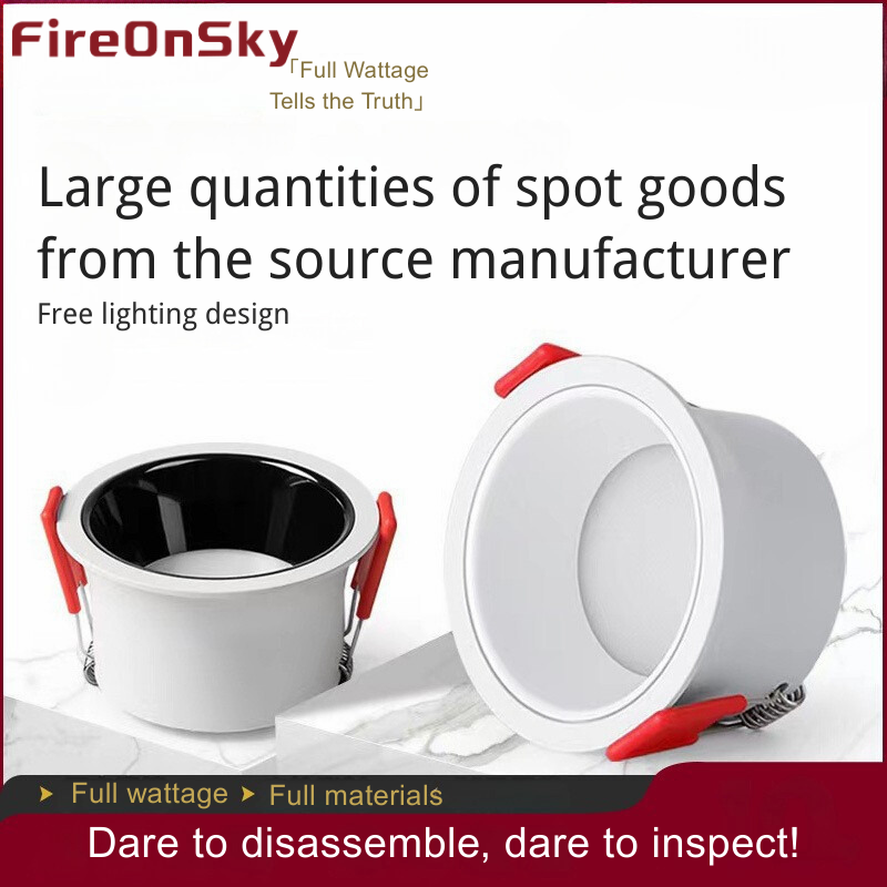 In-Wall LED Light Fixture - 75mm Deep Cup Anti-Glare High CRI Embedded Downlight for Home Use 24