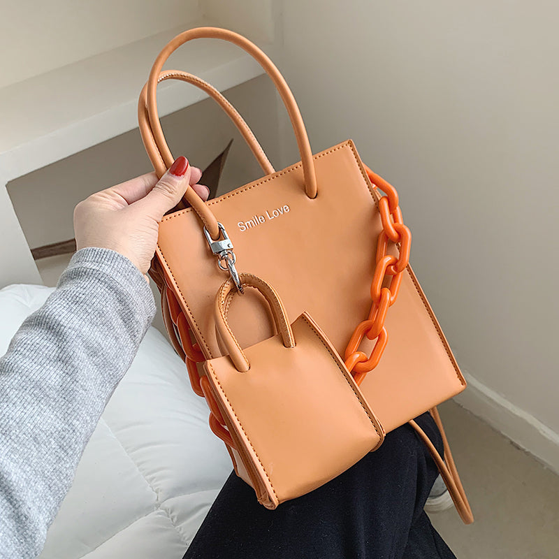 Acrylic Candy Color Chain Designer Mini PU Leather Crossbody Bags For Women 2021 Winter ed Trendy Shoulder Handbag Totes L003