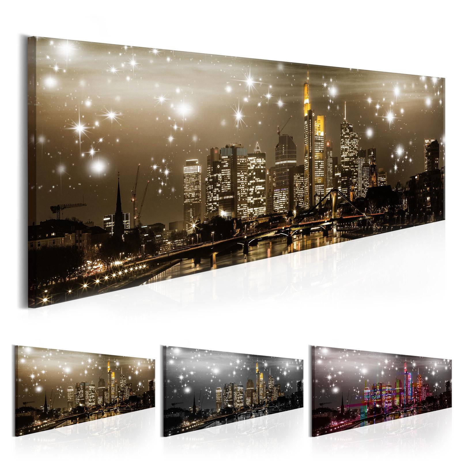 ( No Frame )1 Panels Beautiful Night Light Buildings Wall Decoration Modern City Landscape Photography Art Picture ,(Multicolor)