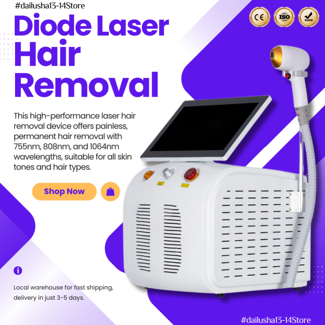 2025 Diode Laser Hair Removal Device Alexandrite Ice Cooling Triple Wave Painless Skin Rejuvenation