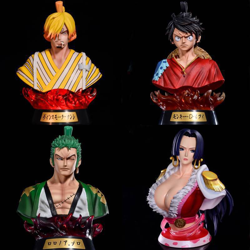 Novelty Games Anime One Piece Boa Hancock Roronoa Zoro Luffy Bust Pvc Action Figure Toys Night Light Led Figure