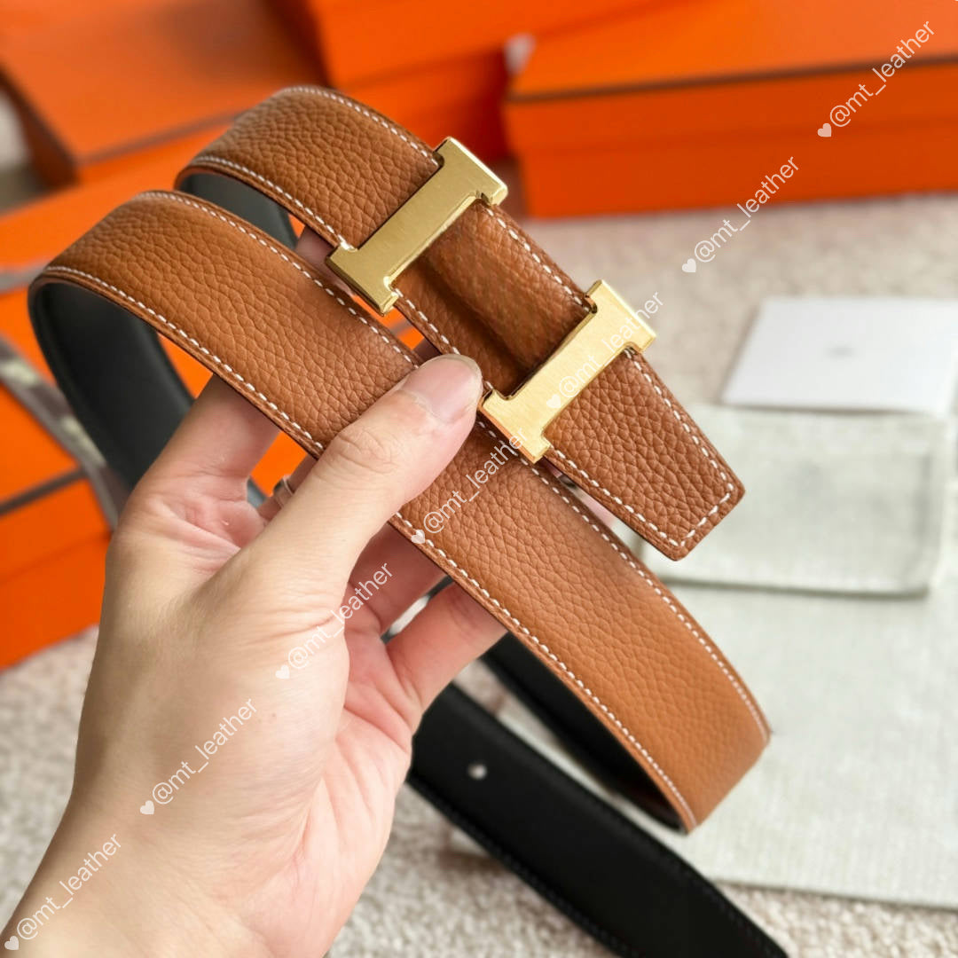 Classic Men Strap Designer Reversible Men Belt Width 3.2cm Wide Belt Smooth Buckle Belt Premium Material Brown Belt Decorate Suit Jeans With Box